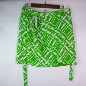 Green Geometric Mini Skirt